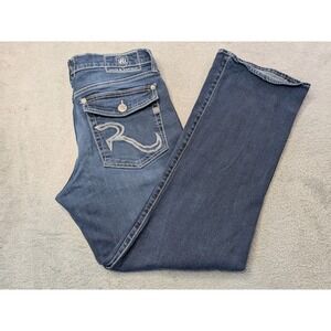 Rock & Republic Mens Henlee Bootcut Jeans 34x30 Dark Wash Denim Stretch